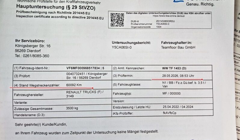 Piękny RENO MASTER L3H2 2.3 diesel 180KM przeb 60tyś SERWIS AS0 100ZWYPADEK 2LATA GWARANCJI full