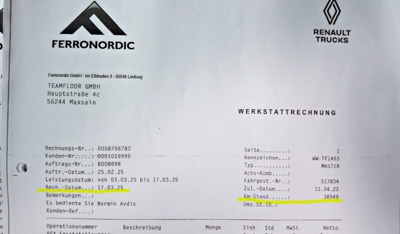 Piękny RENO MASTER L3H2 2.3 diesel 180KM przeb 60tyś SERWIS AS0 100ZWYPADEK 2LATA GWARANCJI full