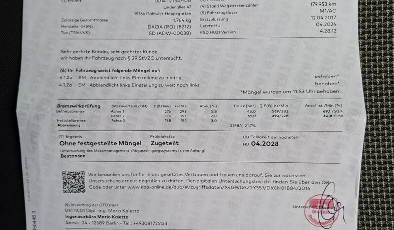 Dacia Dokker Klimatyzacja, Wahadło, Hak holowniczy, Ele szyby, Bluetooth full
